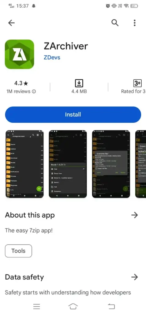 zarchiver downoad now from playstore